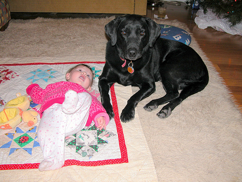 Elwyn and Alana on the floor