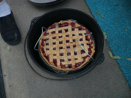 Dutch Oven Cherry Lattice Pie