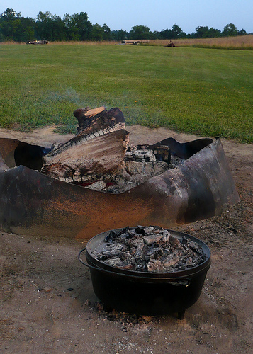 Dutch Oven Cherry Lattice Pie