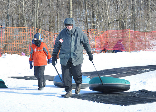 Benton and Boppa after a Snow Tubing Run