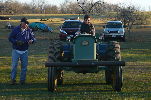 Patti Drives the Tractor