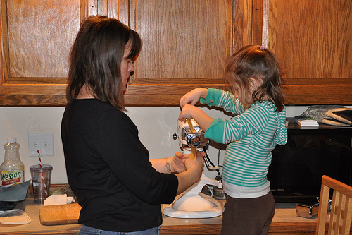 Making ravioli with Julie upon our return