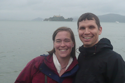 Tim and Julie with Alcatraz in the distance