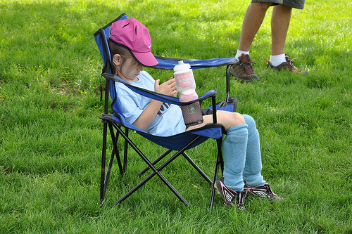 Chilling during big brother's 3rd soccer game of the day