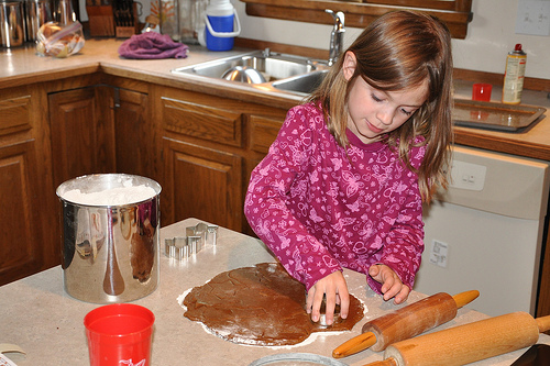 Making gingerbread cookies