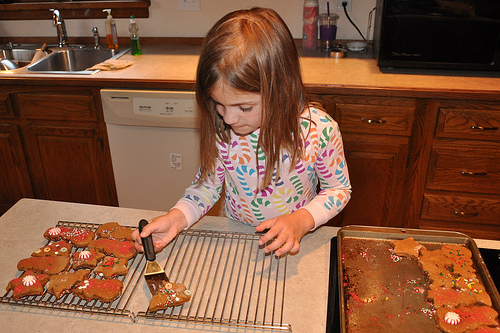 Making gingerbread cookies