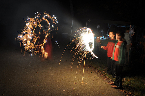 Sparklers and a Slow Shutter Speed