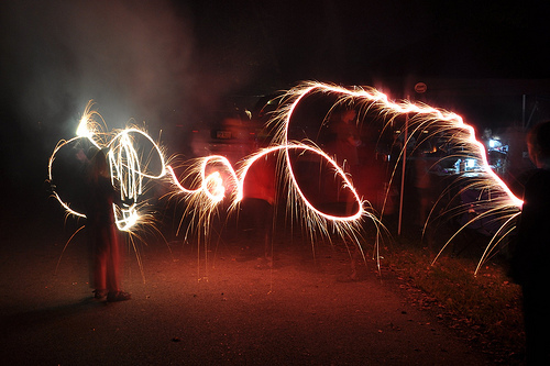 Sparklers and a Slow Shutter Speed