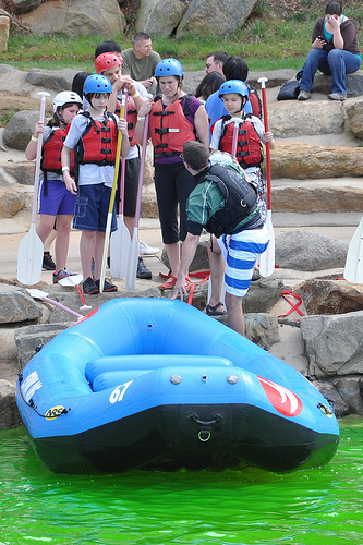 Preparing to board the raft